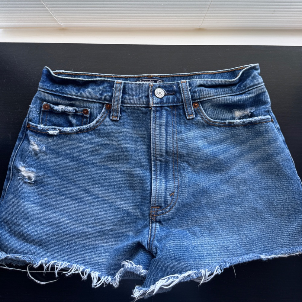 Abercrombie & Fitch Annie High Rise Blue Jean Shorts